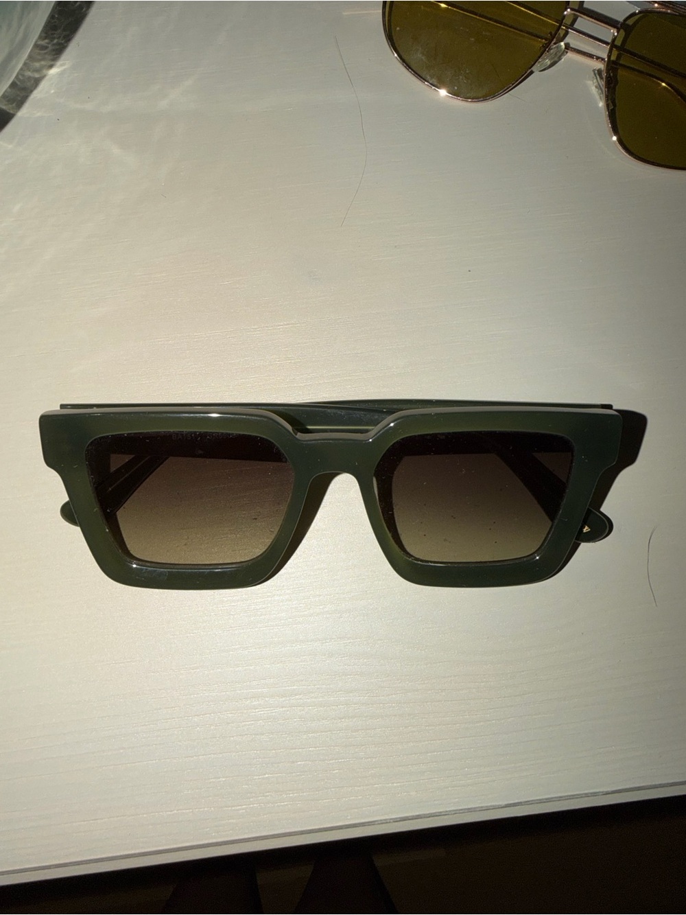 Dark Green Rectangular Women's Sunglasses